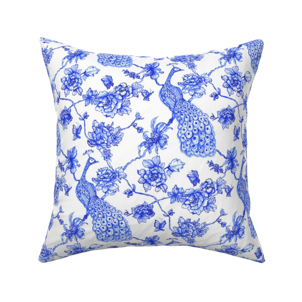 Floral Peacock Chinoiserie Throw Pillow Cover w Optional Insert by Roostery - Walmart.com | Walmart (US)