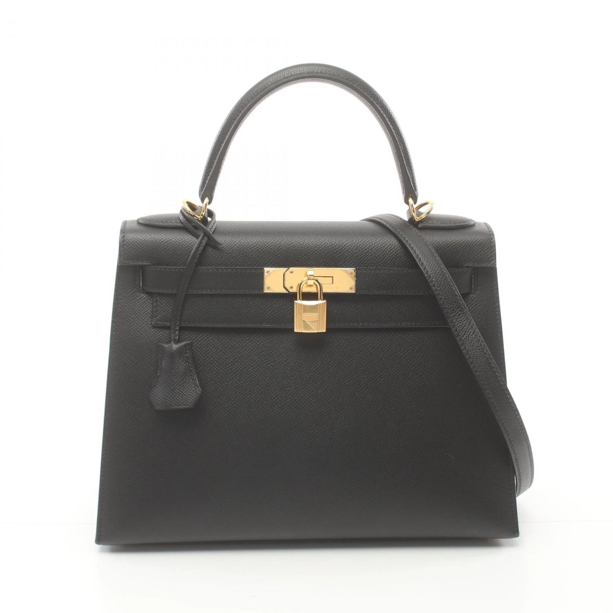 Pre-Owned Hermes HERMES Kelly 28 Handbag Bag Epsom Leather Women's Black (Good) | Walmart (US)