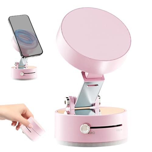 YAWOTA Electric Vacuum Magnetic Suction Phone Holder, 2025 Upgraded Foldable Portable Vacuum Magnetic Cell Phone Holder, Retractable Double Sided Magnetic Car Phone Holder for All Smartphones (Pink) | Amazon (US)
