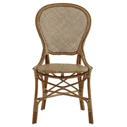 Lydia French Country Brown Rattan Dining Chair | Kathy Kuo Home