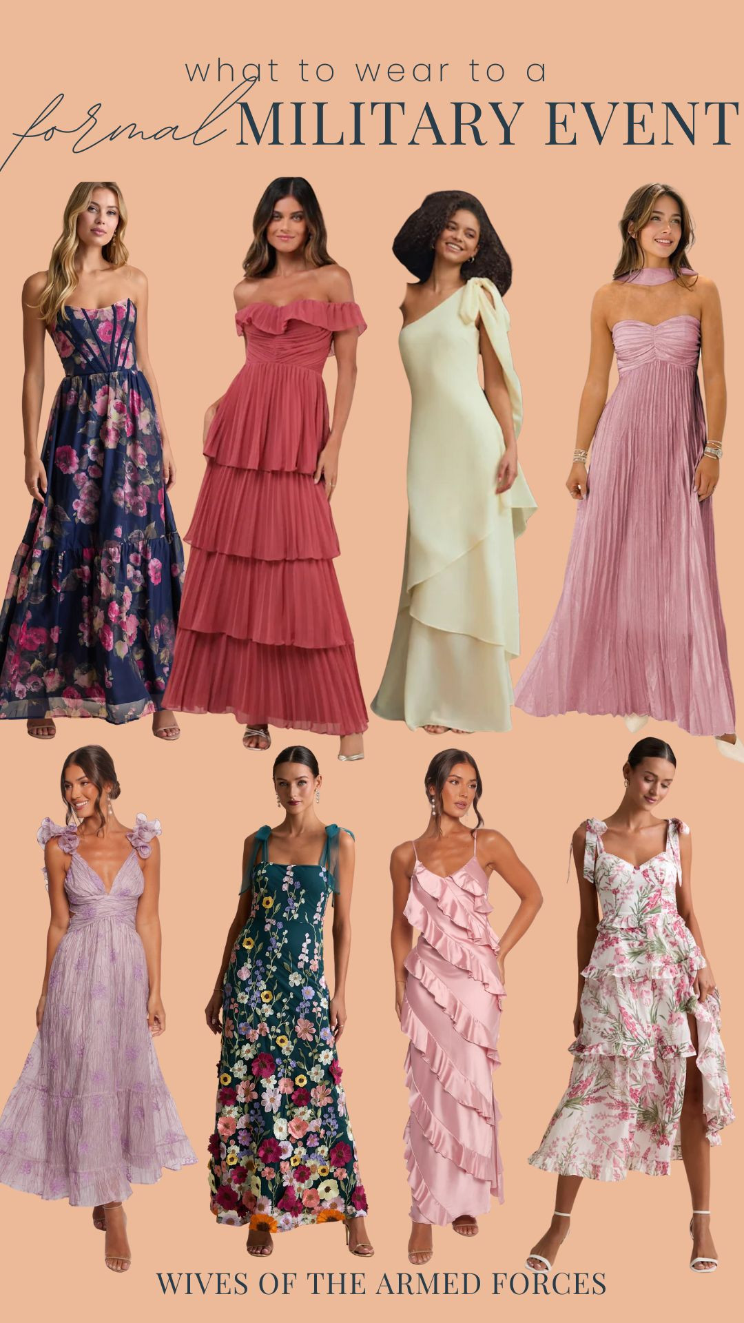 Looking for a dress for a spring military formal? We have you covered with flattering and unique looks that compliment uniforms well! 

 #LTKSeasonal #LTKWedding