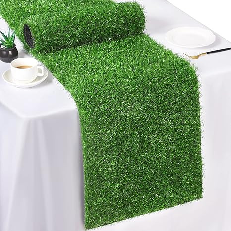 TURSTIN Artificial Grass Table Runners 14 x 48 Inch Green Grass Tabletop Synthetic Grass Carpet R... | Amazon (US)