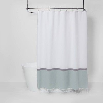 Woven Shower Curtain Green/White - Project 62&#8482; | Target