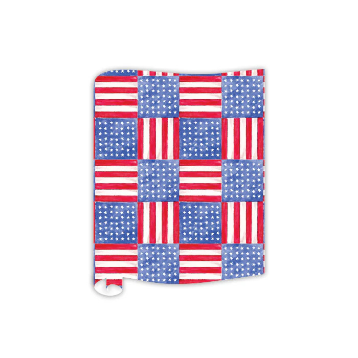 Stars and Stripes Quilt Pattern Red White Blue Table Runner | Rosanne Beck Collections