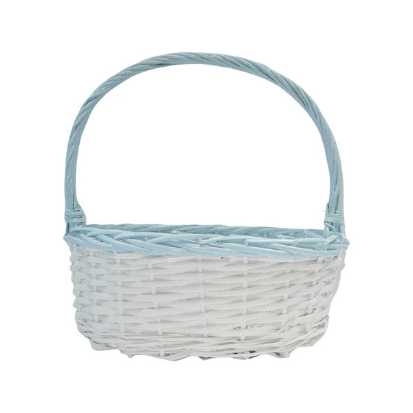 White with Blue Basket | Saddle Stitches