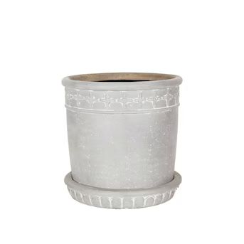 allen + roth 12.75-in W x 15-in H Gray Mixed/Composite Traditional Indoor/Outdoor Planter | Lowe's