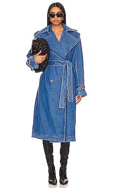 Bardot Oversized Denim Trench Coat in Vintage from Revolve.com | Revolve Clothing (Global)