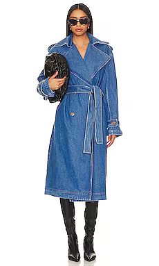 Bardot Oversized Denim Trench Coat in Vintage from Revolve.com | Revolve Clothing (Global)