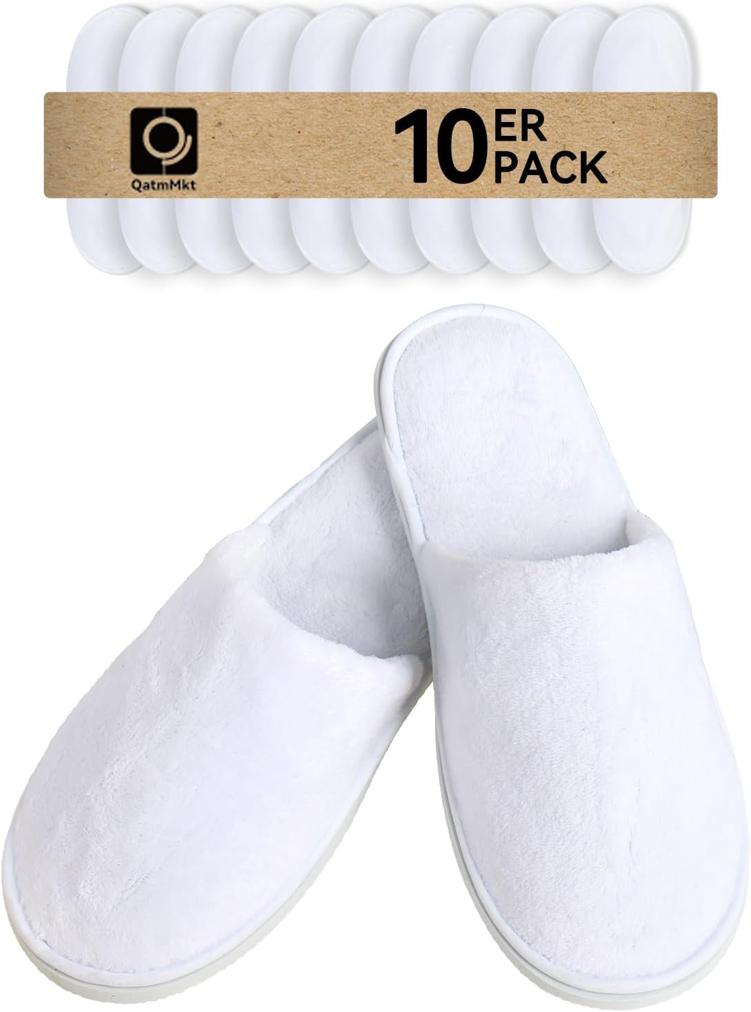 10 Pairs Disposable Guest Slippers, One Size Slippers | Amazon (US)