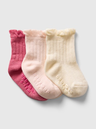 babyGap Ribbed Ruffle Crew Socks (3-Pack) | Gap Factory
