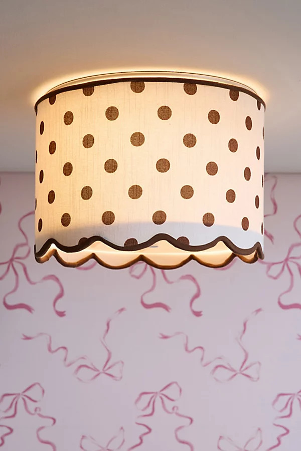 Scallop Flush Mount Conversion Kit in Brown Polka Dot at Urban Outfitters | Urban Outfitters (US and RoW)