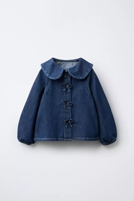 BOW DENIM SHIRT | Zara US