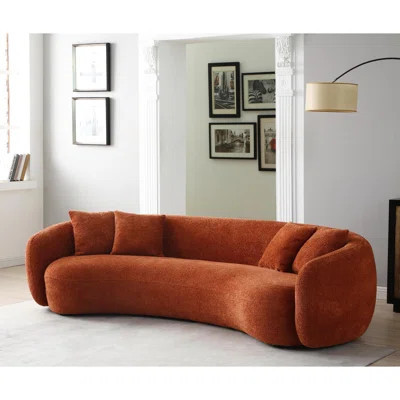 102'' Luxury 5-Seater Boucle Curved Sectional Sofa - Modern Half Moon Leisure Couch | Wayfair North America