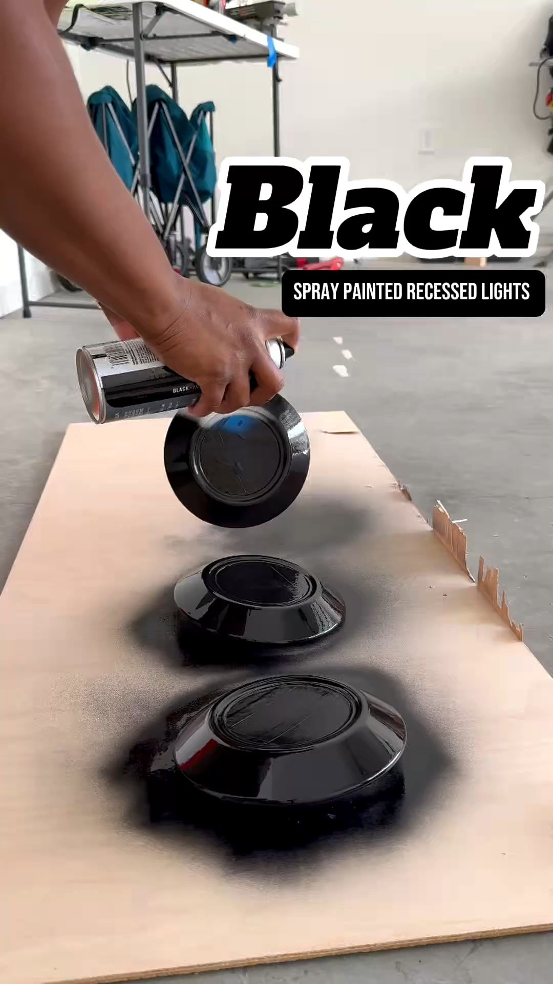 Spray paint recessed lights 🖤