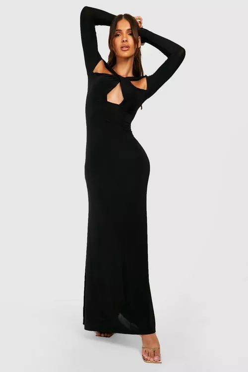 Cut Out Detail Slinky Maxi Dress | Boohoo.com (US & CA)