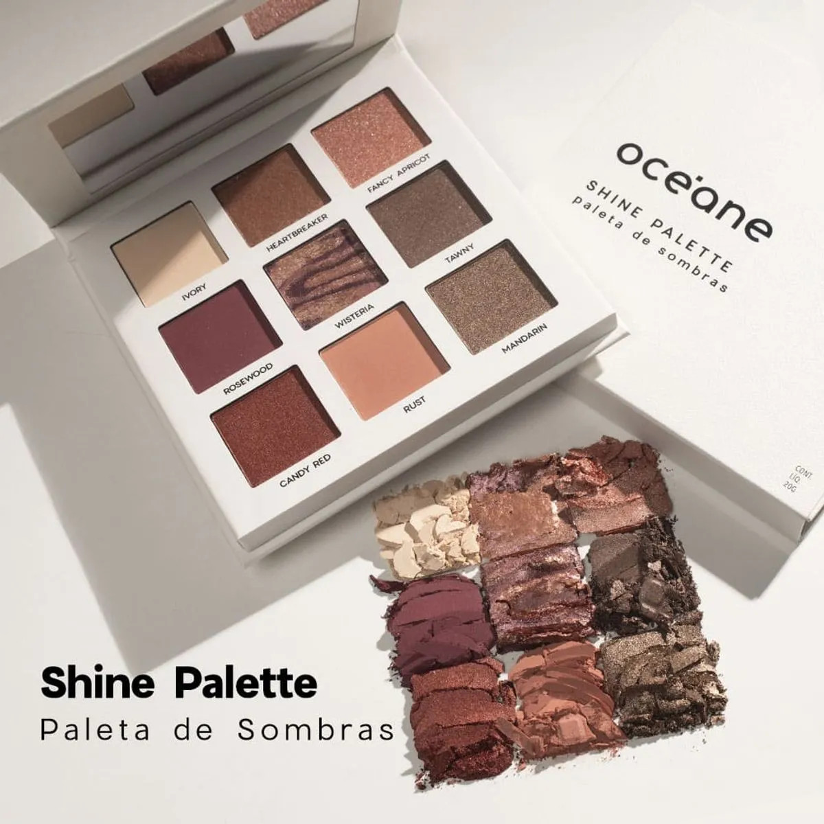 Paleta de Sombras - Shine Palette Océane Limited 20g - Maquiagens e cosméticos Océane: Pincéi... | Oceane (BR)