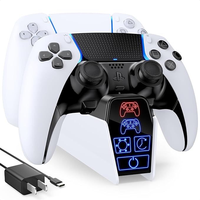 Fenolical PS5 Controller Charger Station with 5V/3A AC Adapter for Dualsense Controller & Edge Co... | Amazon (US)