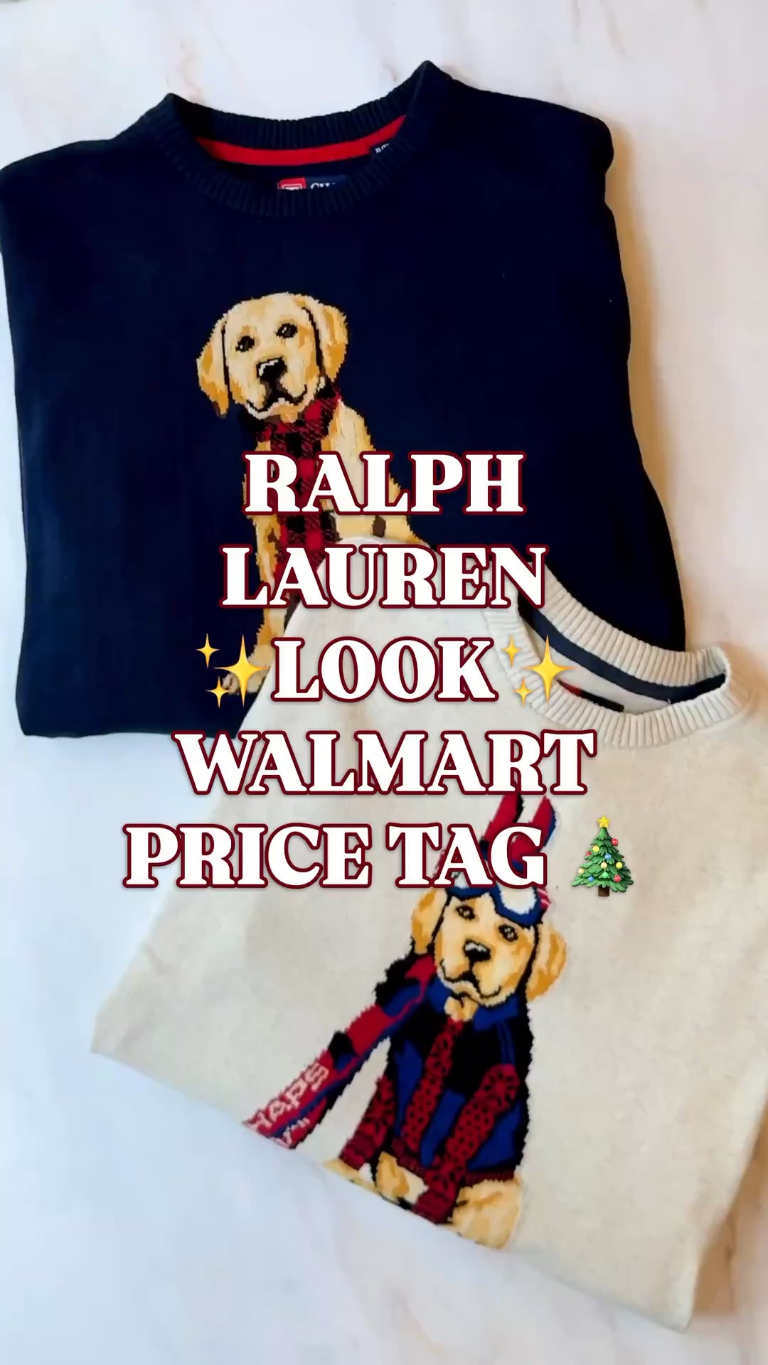 RALPH LAUREN LOOK, WALMART PRICE TAG 🐾

The Chaps dog sweaters are BACK on Walmart, and if you were here last year, you know. These sold out repeatedly and were gone FOR GOOD by December. Now some are being resold on eBay as “EXTREMELY RARE.” We are talking about Walmart sweaters, y’all. 😆

The golden retriever in his plaid scarf and the little ski outfit give these that Ralph Lauren Christmas look for way less. Classic, preppy and just enough personality. You know a golden retriever sweater was going to get my attention.

These are from the men’s section, with a soft cotton blend, crew neckline and ribbed trim. They have that roomy, cozy fit I want with jeans for fall weekends and holiday plans.

Sizing note: these fit oversized on women, so stick with your normal size or even go down. You do not need to size up for a relaxed fit.

I’ve linked both below. If you missed them last year, this is your chance to get that heritage prep look at the Walmart price, before you’re searching resale listings in December. 💀

Chaps dog sweater, Walmart dog sweater, Ralph Lauren look for less, Ralph Lauren Christmas look, golden retriever sweater women, dog sweaters for women, men’s dog sweater, Chaps retriever sweater, ski dog sweater, icon sweaters, heritage prep, heritage style, preppy style, preppy Christmas outfits, holiday sweaters women, Christmas sweaters, oversized sweater women, cotton blend sweater, cozy fall outfits, winter outfits women, gifts for dog lovers, golden retriever gifts, Walmart finds, Walmart style, Walmart fashion finds, designer look for less

#WalmartFinds #WalmartStyle #Chaps #LookForLess #PreppyStyle #DogSweater #LTKSeasonal #LTKGiftGuide #LTKHoliday #RalphLauren