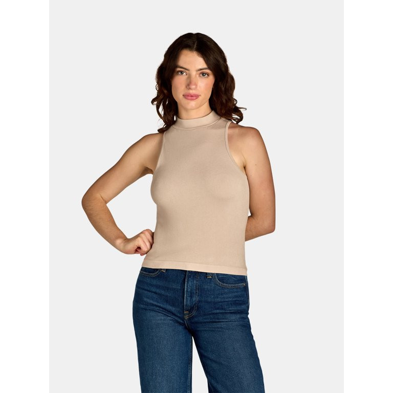 Madden NYC Women's Sleeveless Mock Neck Top, Sizes XS-XL | Walmart (US)