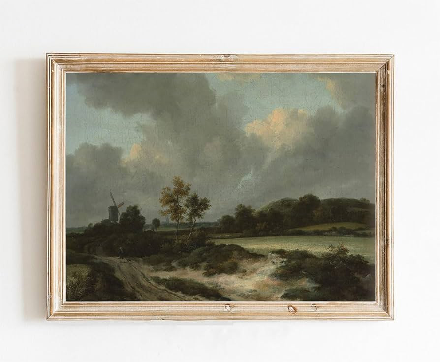 Oil Painting Vintage Poster of Country Road Farmhouse Style | 11x17 12x18 16x24 24x36 Antique Pri... | Amazon (US)