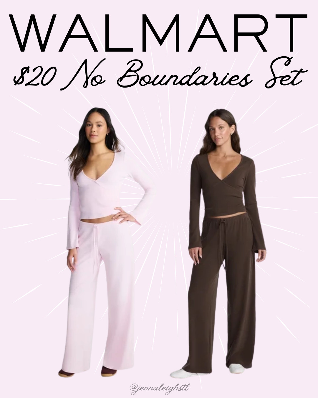 New at Walmart and I am already obsessed with this set! The No Boundaries ribbed ballet top and flare pants are only $20 for both pieces. Cute, comfy, and I already know I will be living in this all fall! 

 #LTKootd #LTKSeasonal #LTKMidsize