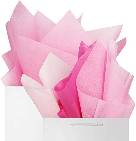 Pink Tissue Gift Wrapping Paper 60 Sheets Set, Baby Pink Blush Pink Magenta Premium Mix Recyclable B | Amazon (US)
