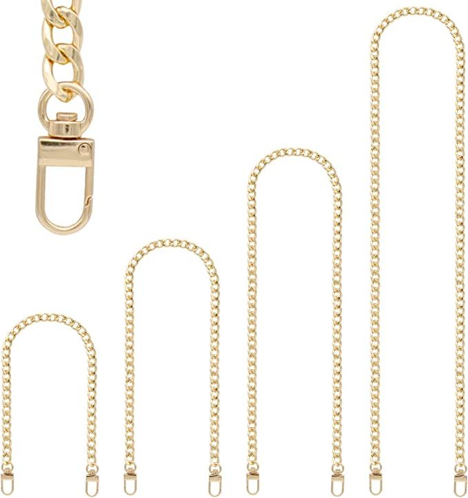 4 Pieces Different Sizes Iron Replacement Flat Chains Iron, Metal Chain Strap for DIY Purse Handb... | Amazon (US)