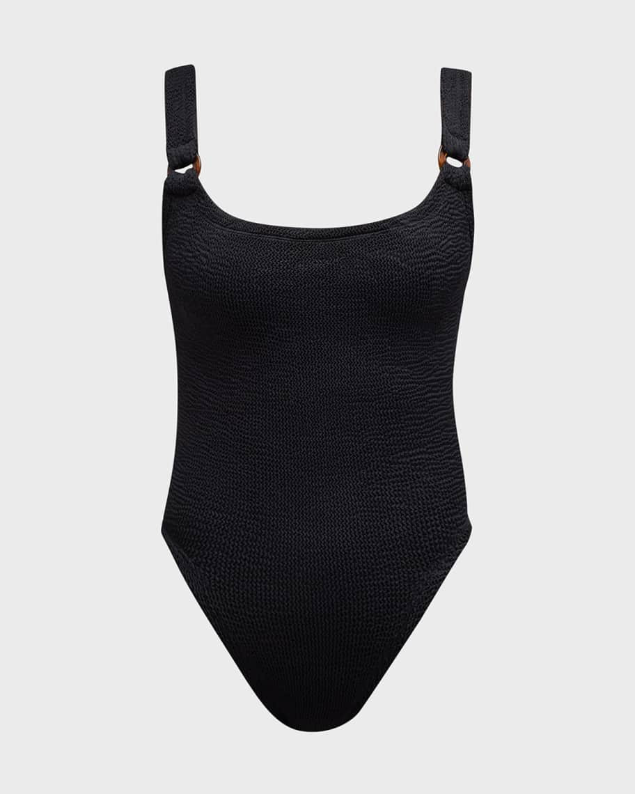 Hunza G Domino Scoop-Neck One-Piece Swimsuit (One Size) | Neiman Marcus