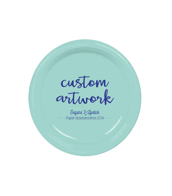 personalized plates, custom plate, plastic party plates, personalized party plates, monogrammed p... | Etsy (US)