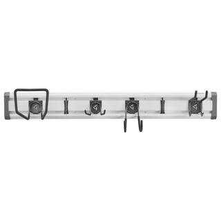 Gladiator 48 in. L Gear Track Lawn and Garden Garage Wall Storage Kit with 6-Hooks GAHD48LWGY - T... | The Home Depot