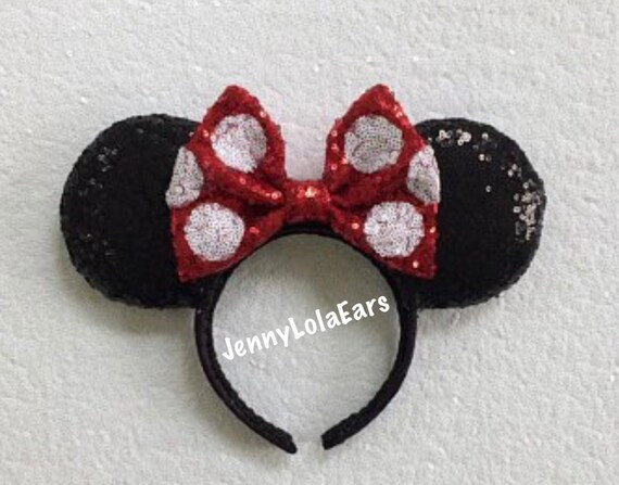 Classic Minnie Ears, Sequin Minnie Mouse Ears, Sequin Ears, Mickey Mouse Ears, Polka Dot Minnie, ... | Etsy (US)