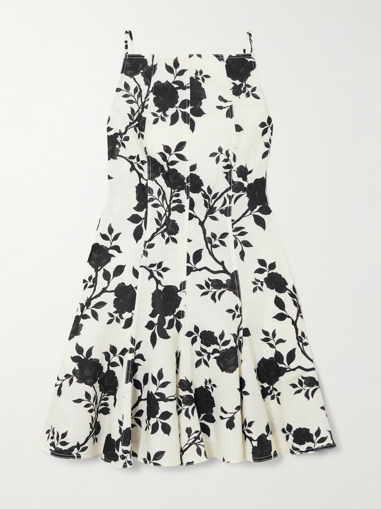 Self-Portrait - Open-back Bow-detailed Floral-print Linen And Cotton-blend Mini Dress - White | NET-A-PORTER (US)