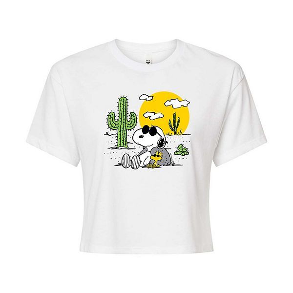 Juniors' Peanuts Snoopy Desert Cropped Graphic Tee | Kohl's