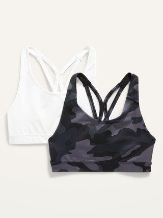 Medium Support PowerPress Strappy Sports Bra 2-Pack for Women 2X-4X | Old Navy (US)