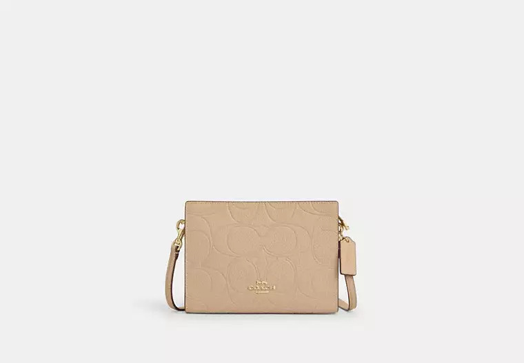 Coach Outlet Slim Crossbody Bag In Signature Leather - Beige, Size: Mini | Coach Outlet US