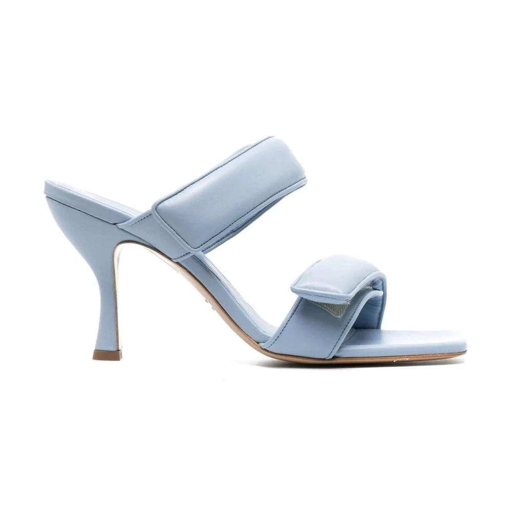 Blue Leather Mules Low Heels - female - Gia Borghini - Heeled Mules - Blue - 3 UK - Shoes | Miinto UK Ltd