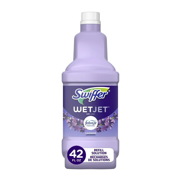 Swiffer Wet Jet Mop Refill Solution, Wood, Laminate, Tile, Floor Cleaner, Lavender, 42.2 fl oz | Walmart (US)
