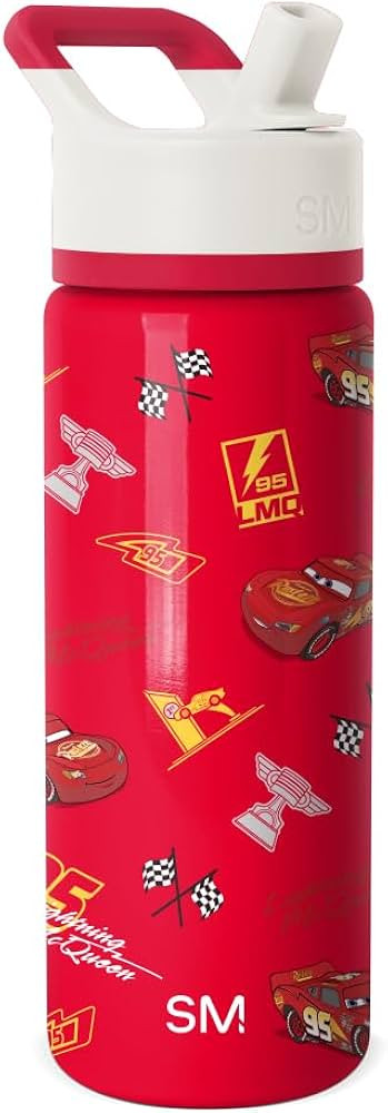 Simple Modern Kids Summit Water Bottle with Straw Lid |Disney Lightning McQueen 18oz Stainless St... | Amazon (US)