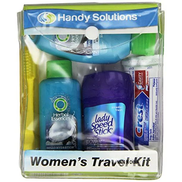 Handy Solutions Women's 4-Piece Travel Size Set w/ Shampoo, Conditioner, Deodorant, & Toothpaste ... | Walmart (US)