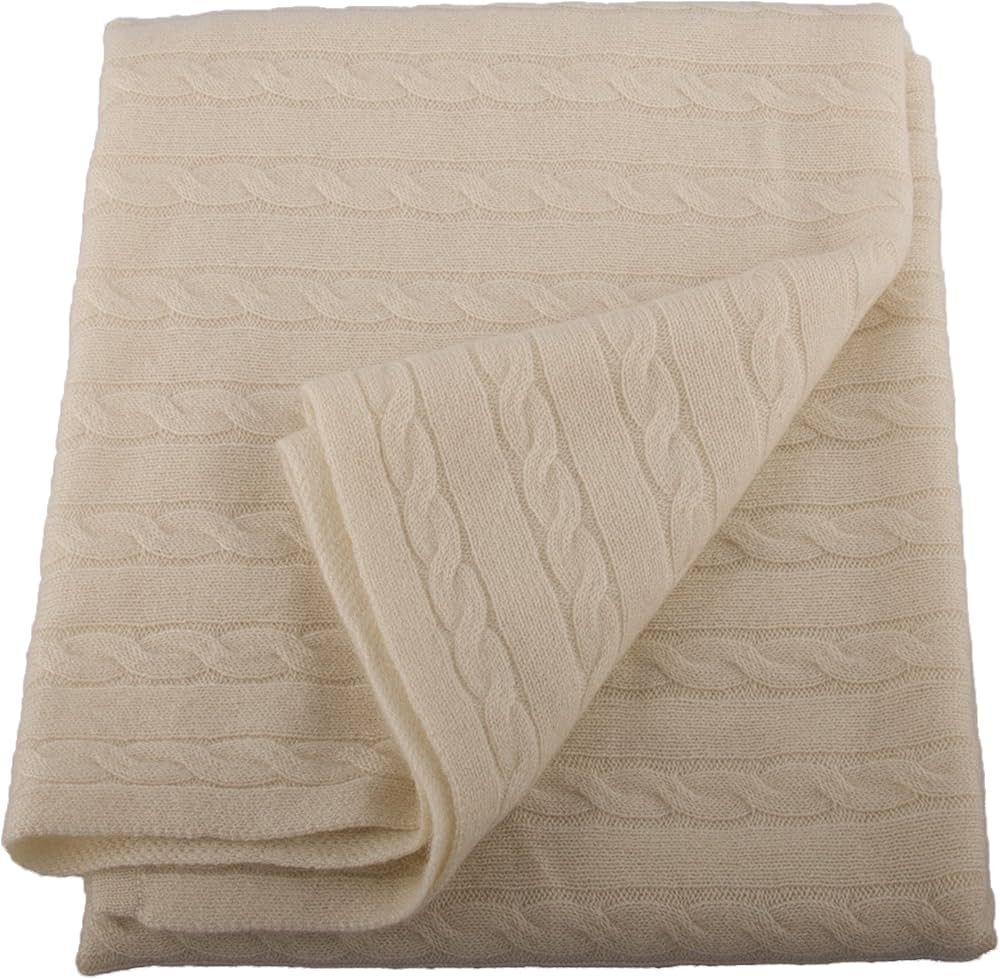 Lucky Bird Cashmere Baby Blanket, Cream | Amazon (US)
