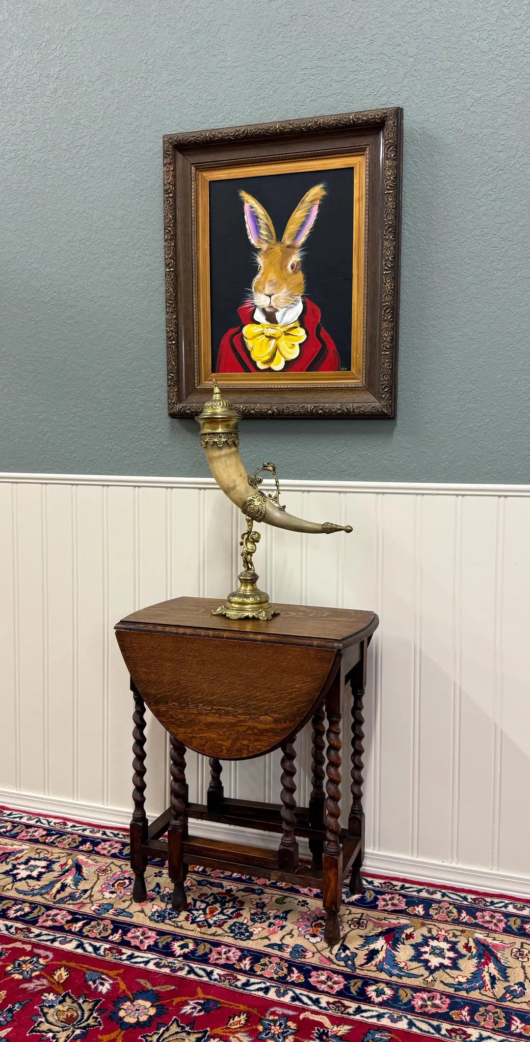 Antique English Table Drop Leaf Gateleg Barley Twist Oak Oval c. 1920-30s | Etsy (US)