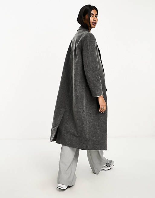 ASOS DESIGN twill dad coat in school grey | ASOS (Global)