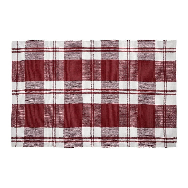 My Texas House Red Plaid Holiday Layering Non-Slip Indoor/Outdoor Area Rug, 38" x 58" - Walmart.c... | Walmart (US)