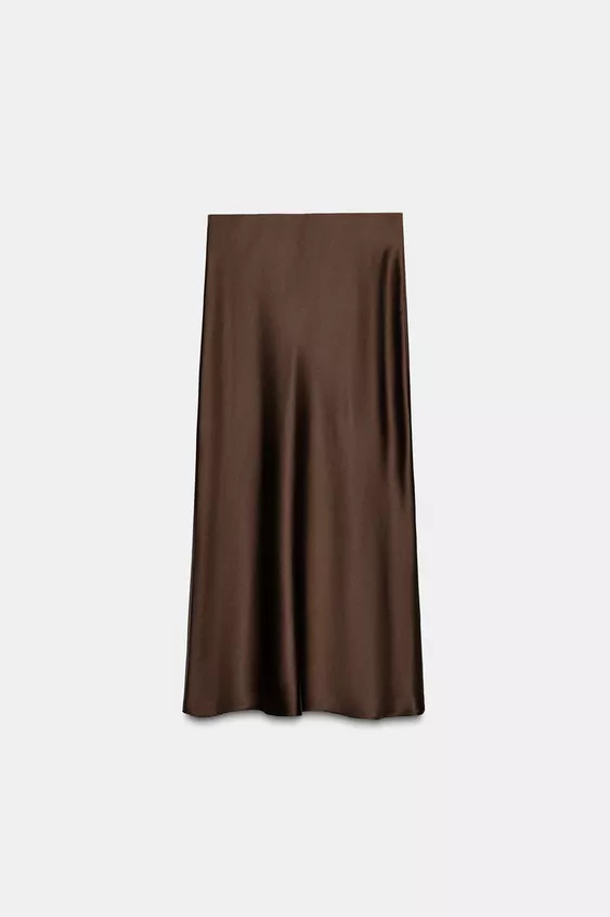 SATIN MIDI SKIRT | Zara US