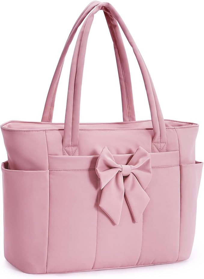 Wandering Nature Puffer Tote Bag for Women, Fits 40oz Tumbler&15.6" Laptop, Nurse Work Bag with D... | Amazon (US)