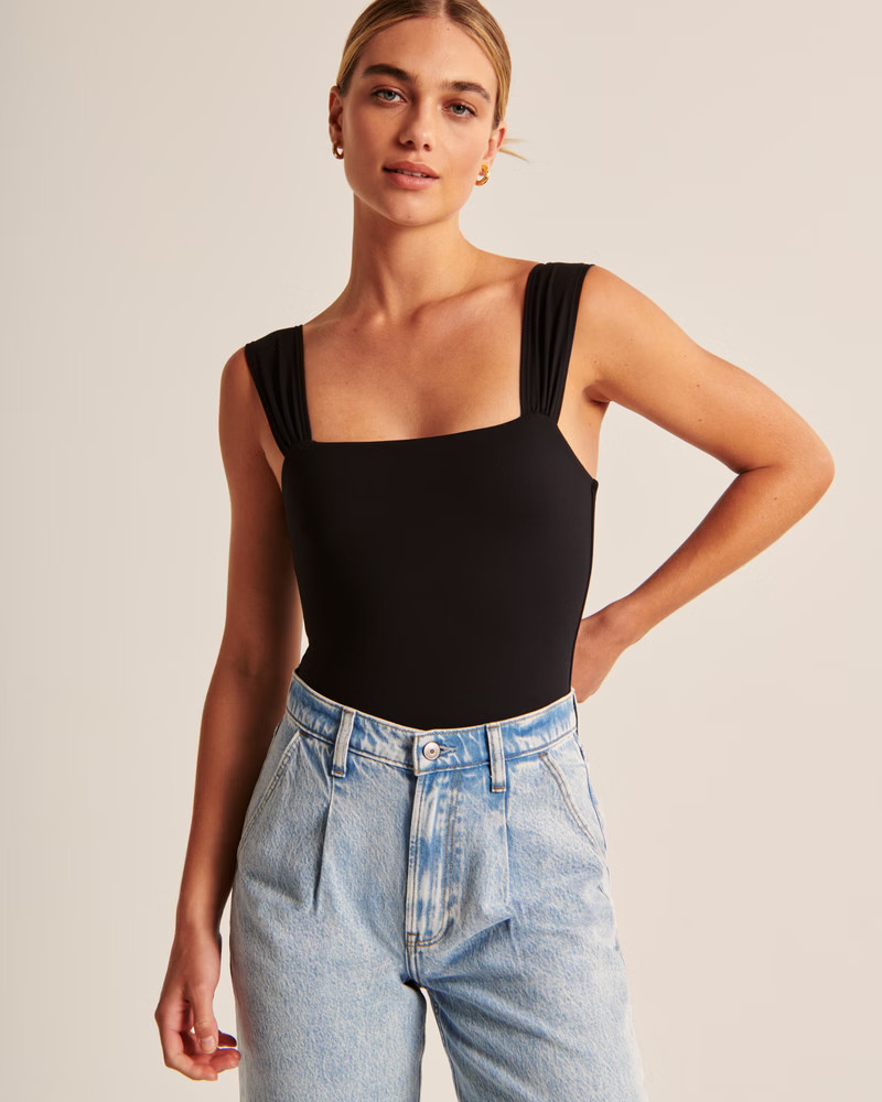 Seamless Fabric Ruched Strap Bodysuit | Abercrombie & Fitch (US)