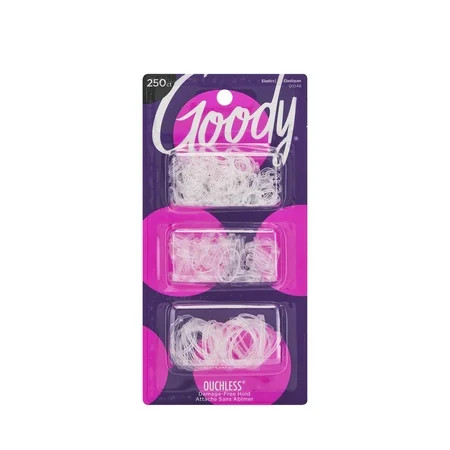 Goody Ouchless Mini Poly Band Hair Ties No Metal Gentle Hair Elastics Clear 250 Ct | Walmart (US)