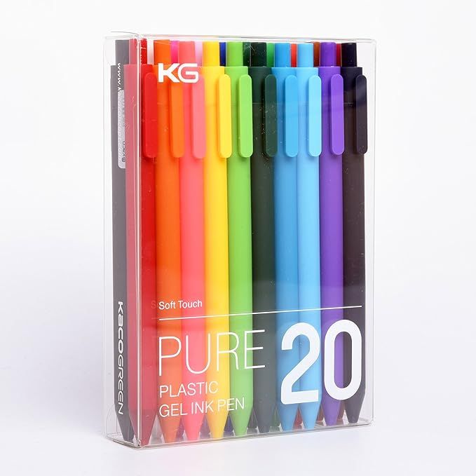 Retractable Gel ink Pens 20 Assorted Colors Set, Extra Fine Point | Amazon (US)