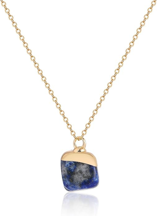 Crystal Necklace for Women, Handmade Gem Necklace 14K Gold Plated Healing Crystals and Stones Spi... | Amazon (US)