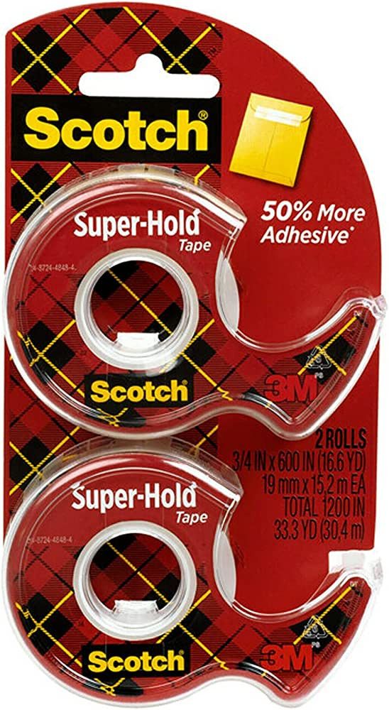 Scotch Super-Hold Tape, 2 Rolls, Transparent Finish, 50% More Adhesive, Trusted Favorite, 3/4 x 6... | Amazon (US)